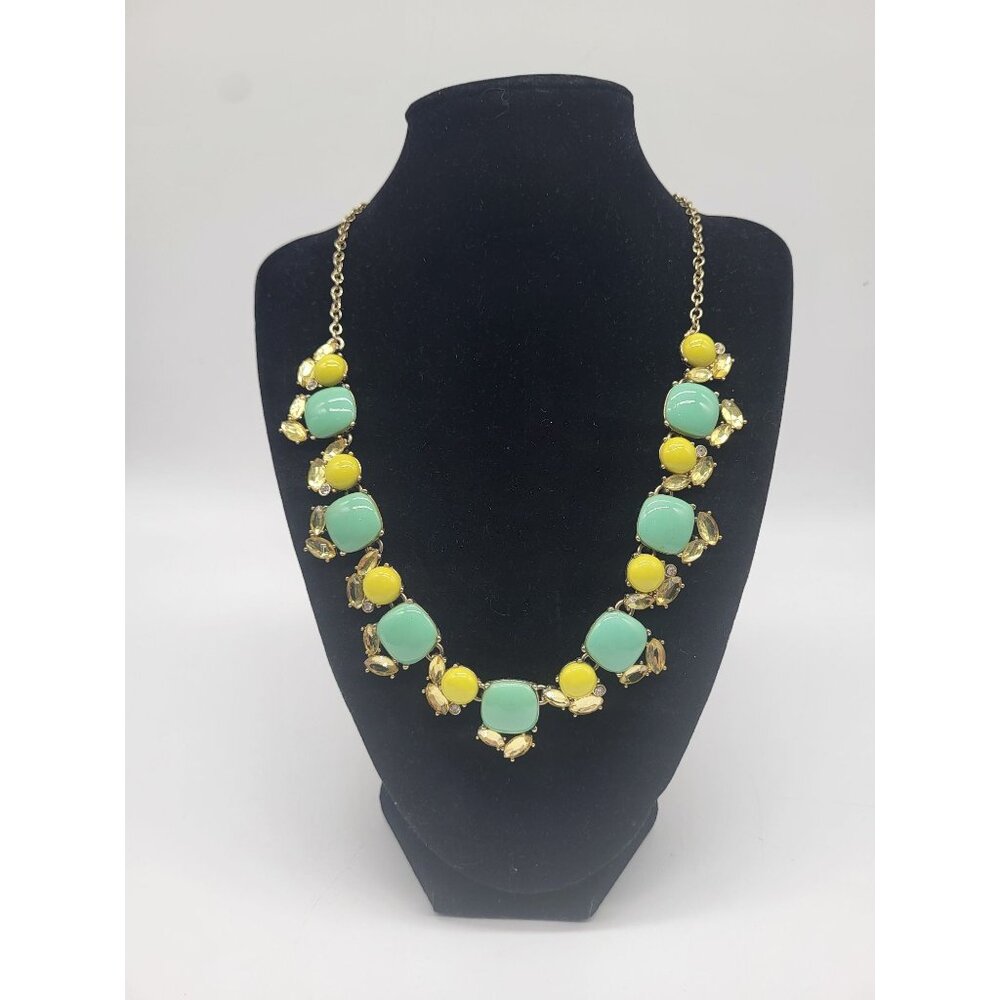 Banana Republic Yellow Green Statement Necklace Easter Spring Fairy Whimsical
